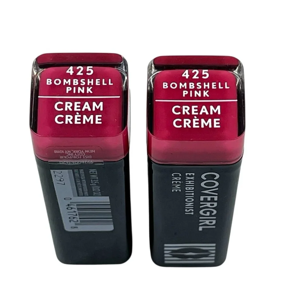 Covergirl Exhibitionist Cream‎ Lipstick Bombshell Pink 425 Lot of 2 New Sealed